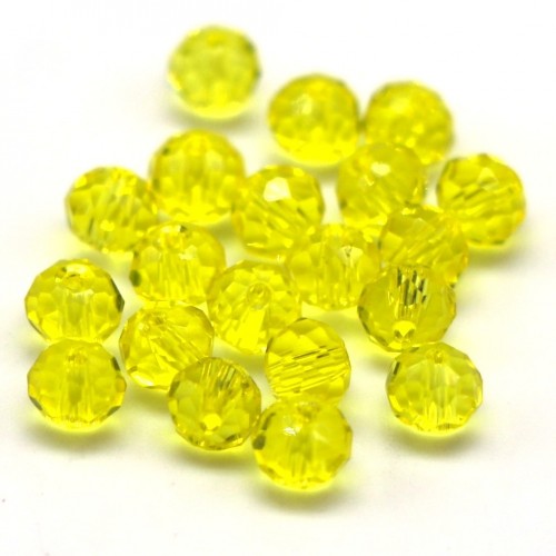 Бусины рондели 4*3мм, желтый прозрачный